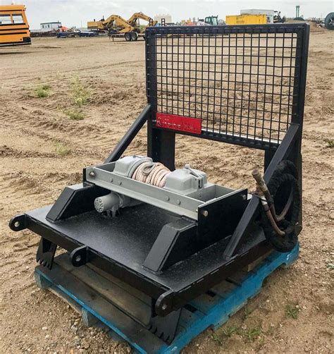 skid steer hydraulic winch|skid steer recovery winch attachment.